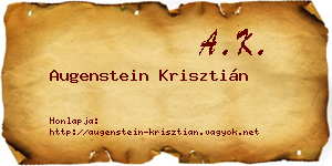 Augenstein Krisztián névjegykártya